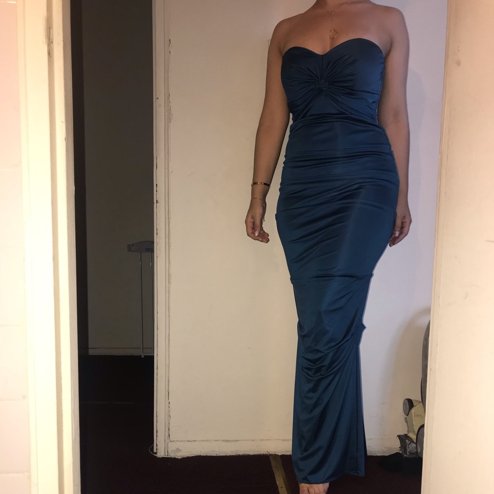 Teal maxi formal gown